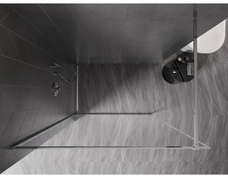 Mexen Kioto-F, sprchová zástena s rámom 170 x 202 cm, 8 mm číre sklo, chrómový profil, 800-170-104-01-00