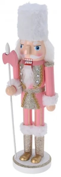 Ružový luskáčik so sekerou 36 cm