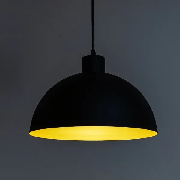 Závesný luster VESPER na lanku 1xE27/15W/230 priemer 18 cm čierna/zlatá