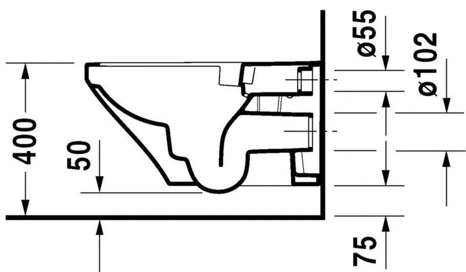 Duravit DuraStyle - Závesné WC Rimless® 620x370 mm, biela 2542090000