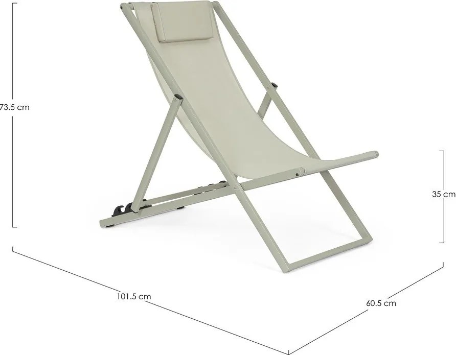 Taupe kovové záhradné ležadlo Taylor – Bizzotto