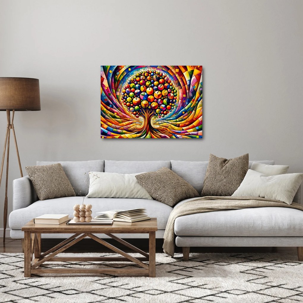 Obraz – Farebný strom s jablkami (70x50 cm)