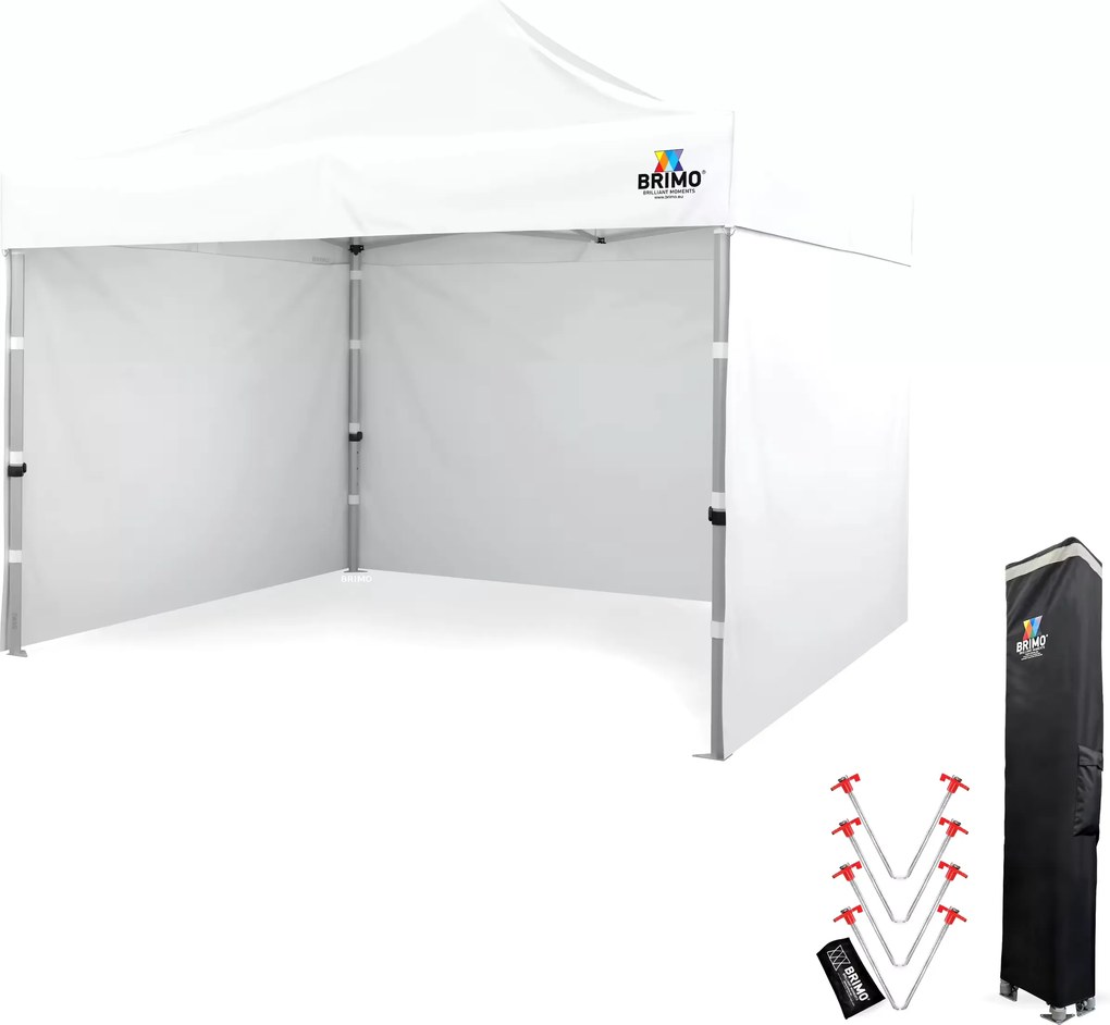 BRIMO Prémiový Párty stan 3x3m Hliník | Najvyššia odolnosť - s 3 stenami - Biela 13