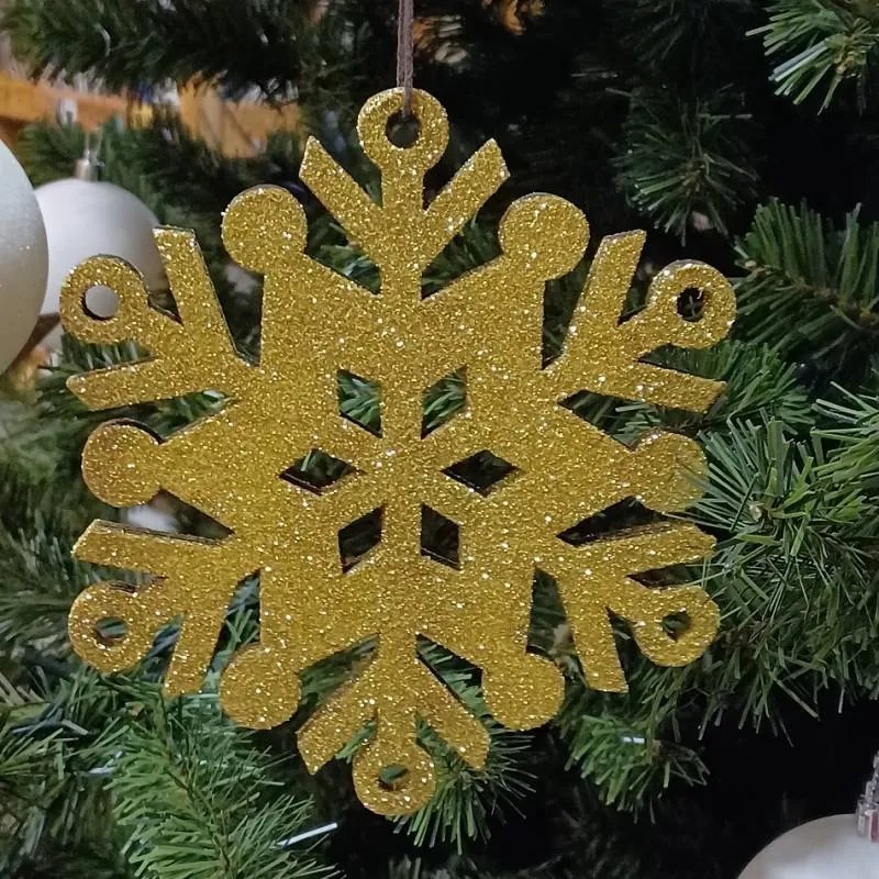 DECOLED Snehová vločka III, priemer 40 cm, zlatá