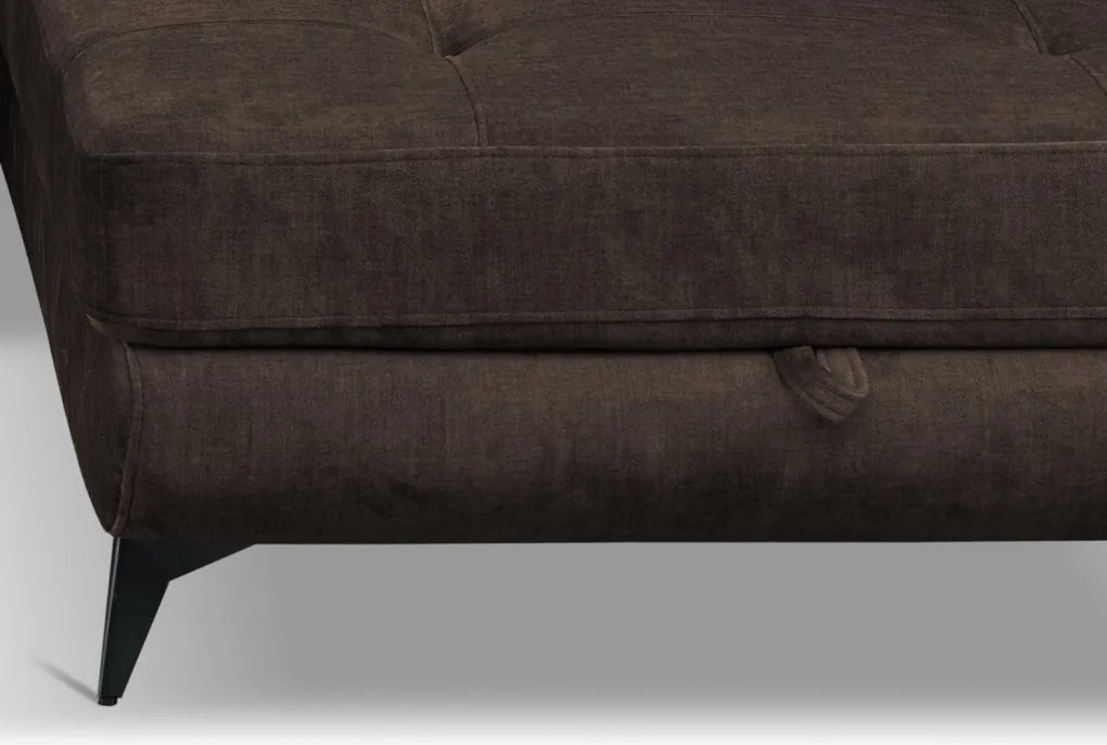 Rohová sedacia súprava Sergio, tmavo hnedá látka, pravý roh