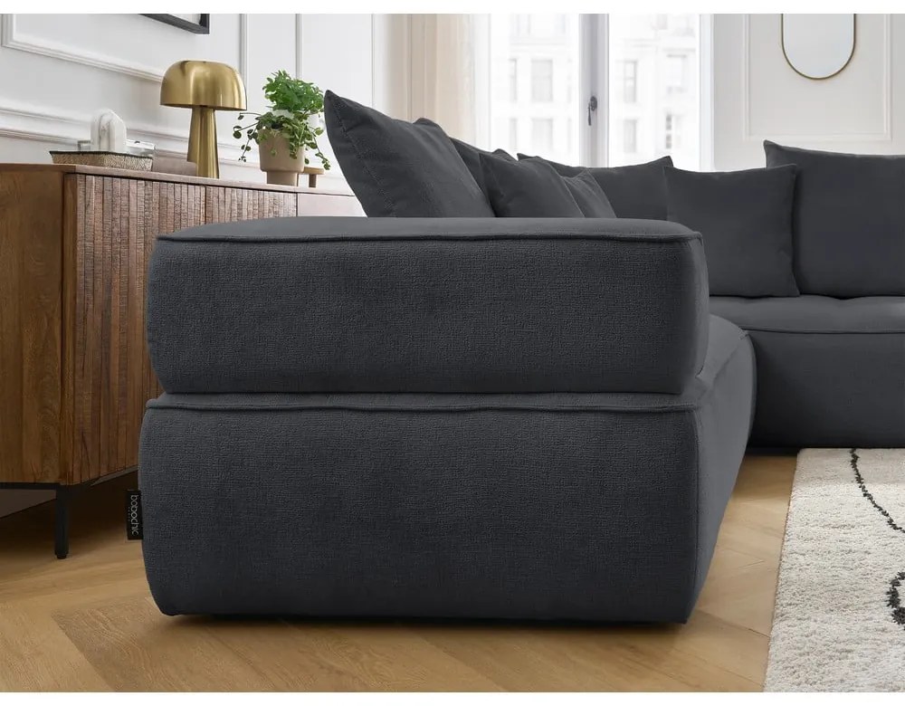 Tmavosivá ženilková rohová pohovka (pravý roh/do L) Whesley – Bobochic Paris