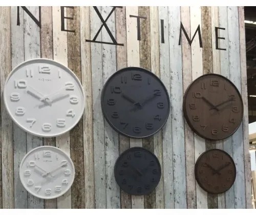 Designové nástěnné hodiny 3096wi Nextime Wood Wood Medium 35cm