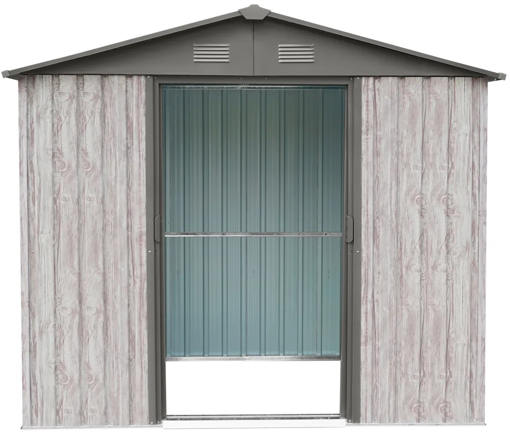 Záhradný domček BestBerg ZDB-4SD / 4,1 m² / 236 x 174 x 206 cm / biele drevo / sivá