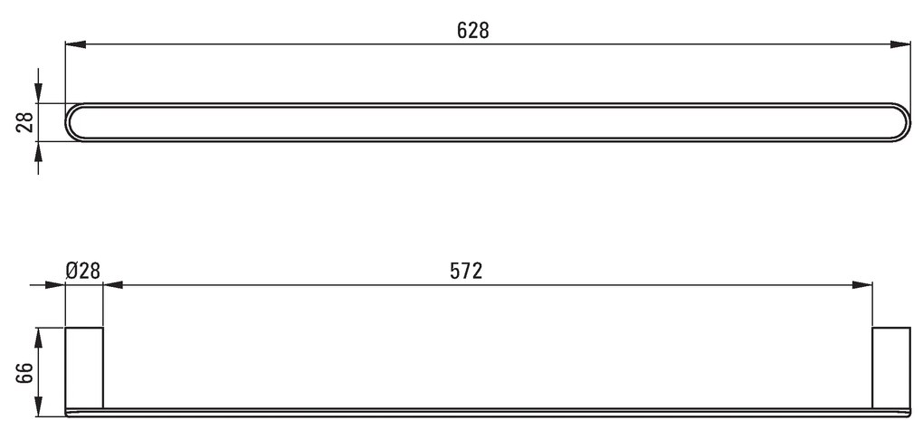 Deante Round, nástenný držiak na uteráky 600mm, chrómová, ADR_0621