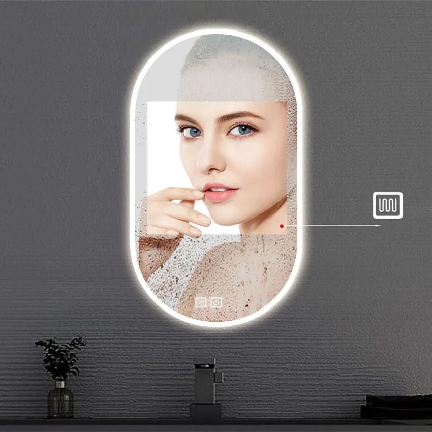 Tutumi Rea Egg, oválne LED zrkadlo 50x90 cm P11429, HOM-05524