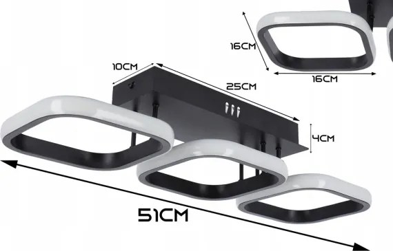 LED stropné svietidlo LED/33W/230V čierne