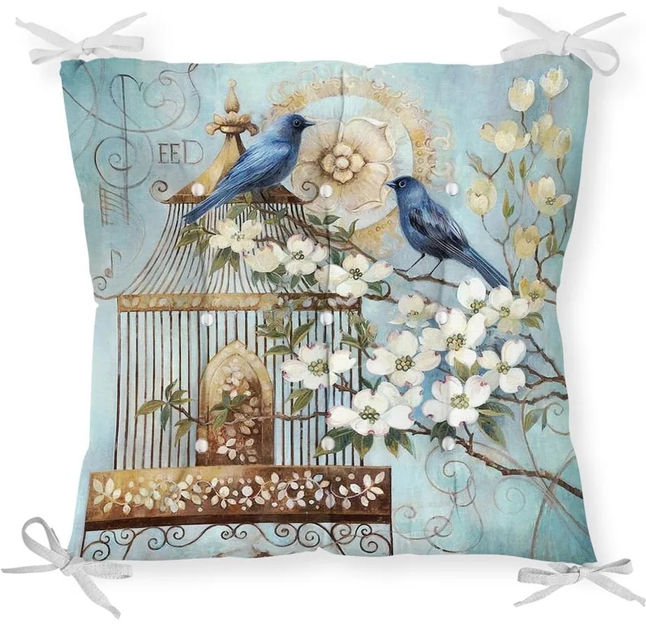 Sedák na stoličku Minimalist Cushion Covers Blue Birds, 40 x 40 cm