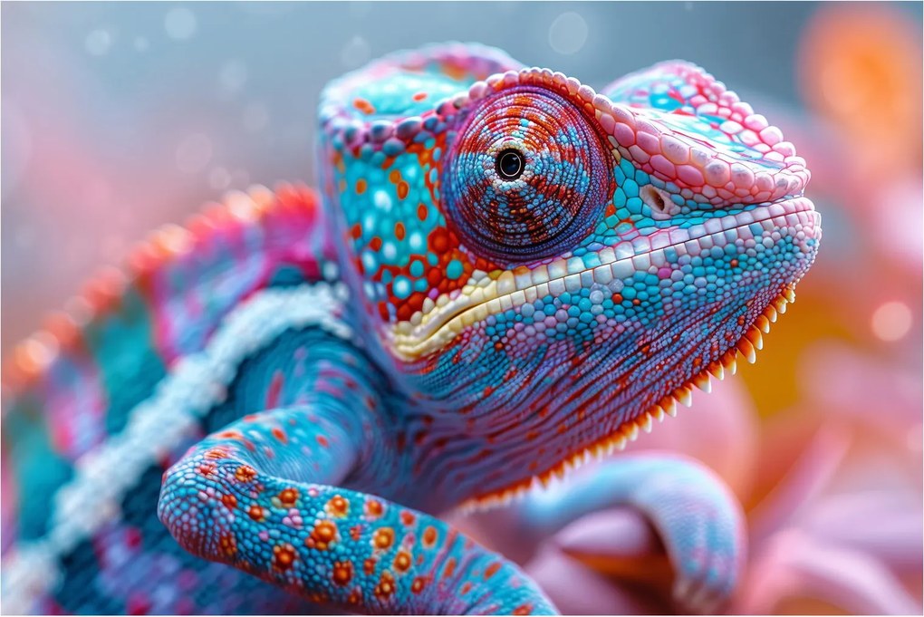 Obraz - Sfarbený chameleón (90x60 cm)