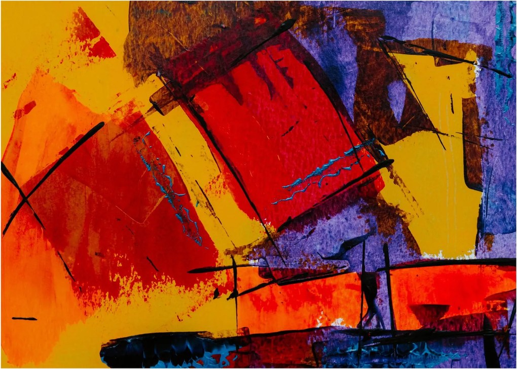 Sklenený obraz abstrakcie (70x50 cm)