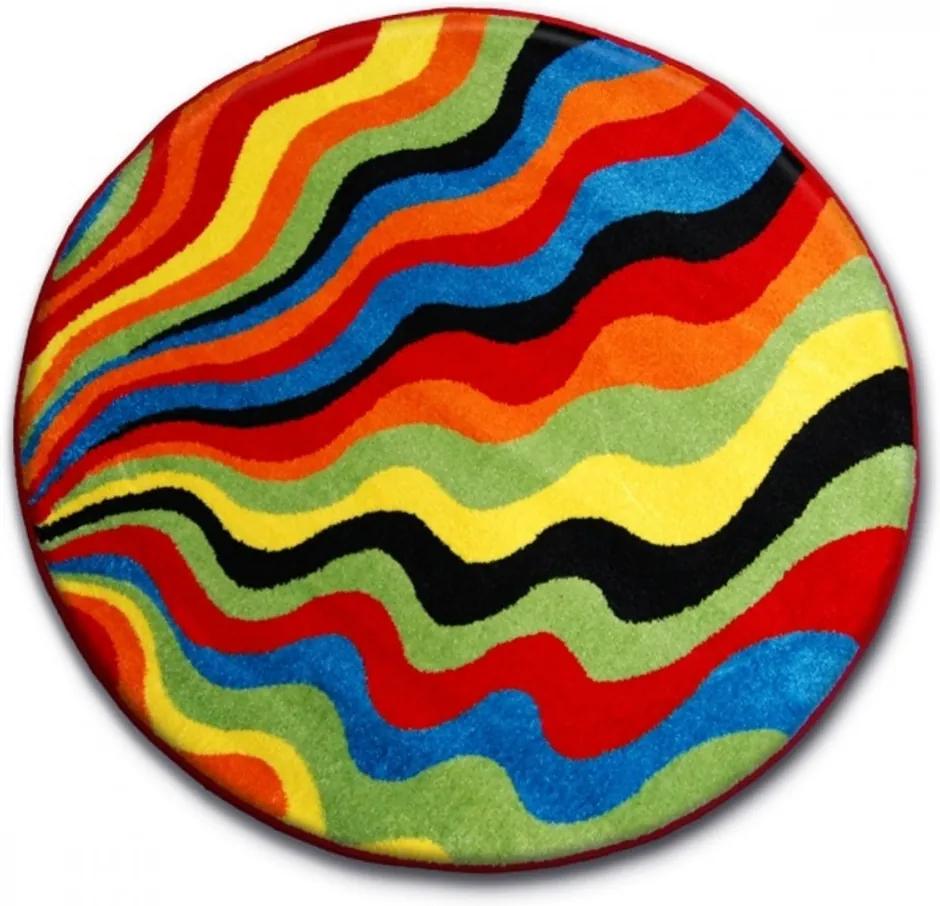 Detský kusový koberec Vlnky viacfarebný kruh, Velikosti koło120cm