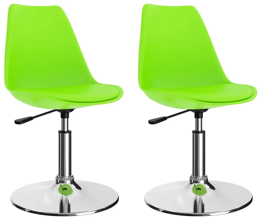 Otočné jedálenské stoličky 2 ks, zelené, umelá koža