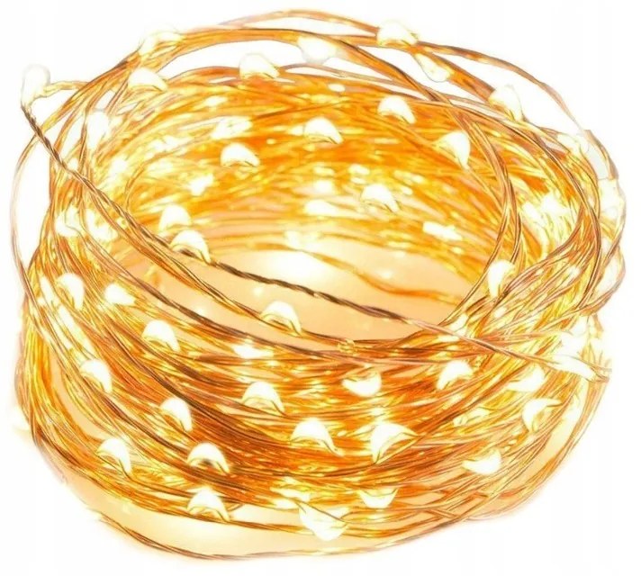Vianočná svetelná reťaz 50 LED, teplá biela