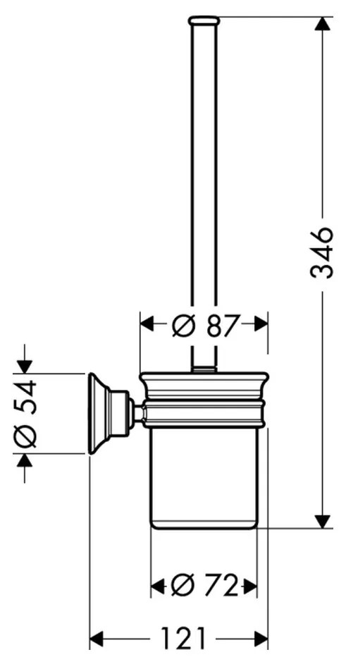 Axor Montreux - WC kefa s držiakom, kartáčovaný nikel 42035820