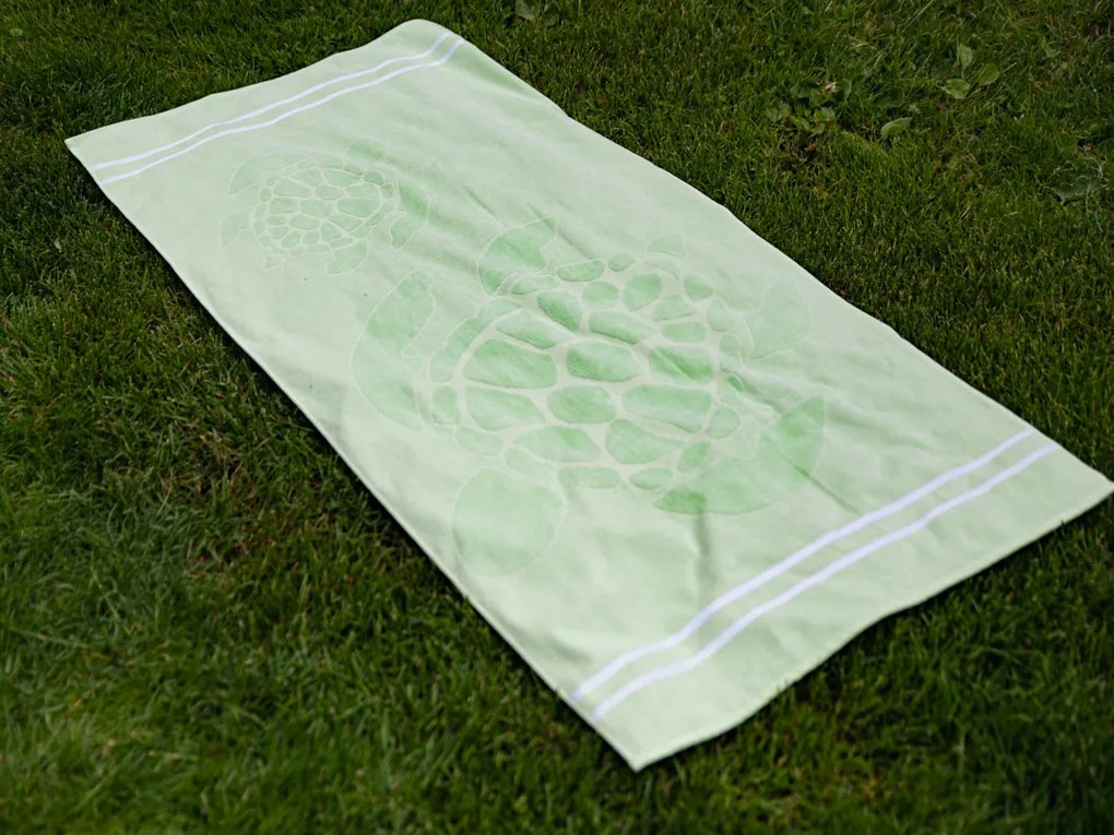 Plážová osuška KORYTNAČKA 70 x 140 cm zelená, 100% bavlna
