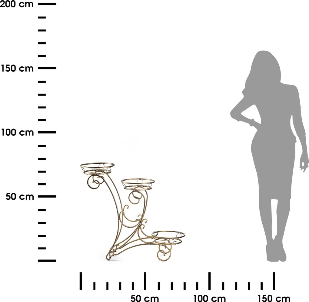 STOJAN NA KVETINÁČ FIORINA 79X79 CM ZLATÁ