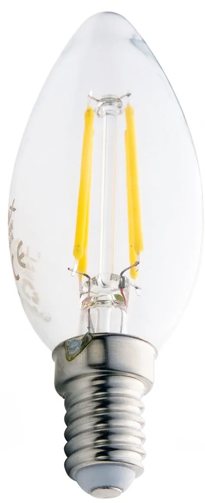 BERGE LED žiarovka - E14 - 6W - sviečka - filament - neutrálna biela