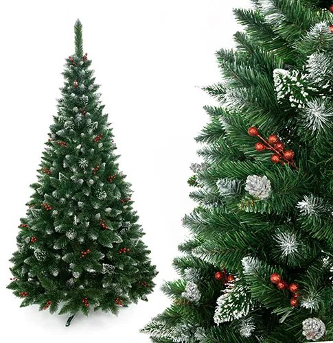 Vianočný stromček Borovica diamantová s jarabinou 160 cm