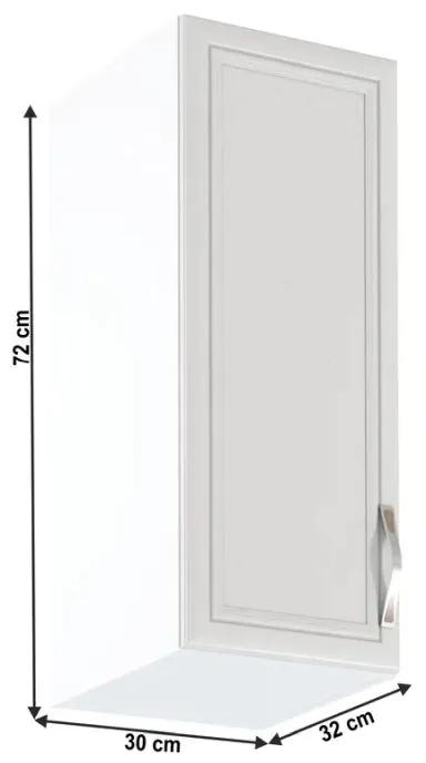 Kondela Horná skrinka G30, ľavá, biela/sosna Andersen, SICILIA