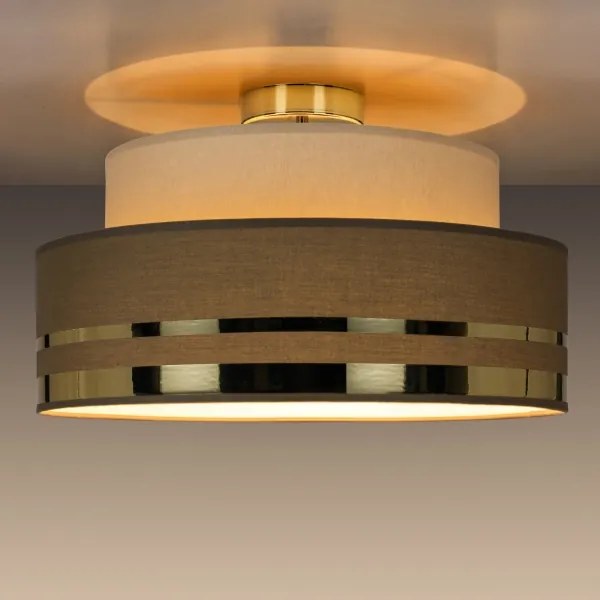 Stropné svietidlo TAMI 1xE27/60W/230V pr. 40 cm béžová/hnedá/zlatá