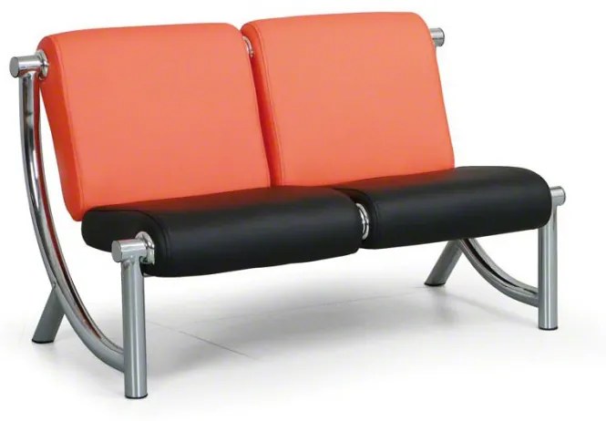 Kožená sedacia súprava JAZZY II, 2-miestna, oranžová/čierna