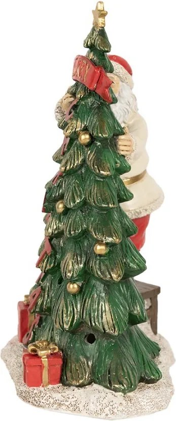 Svietiaca dekorácia Santa zdobiaci stromček Merry Christmas - 15*10*22 cm
