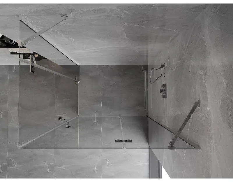 Mexen Mist-H Duo, 2-krídlový výklopný sprchový kút 105 x 110 cm, číre sklo, chrómový profil, 8A5-105L-110P-01-00