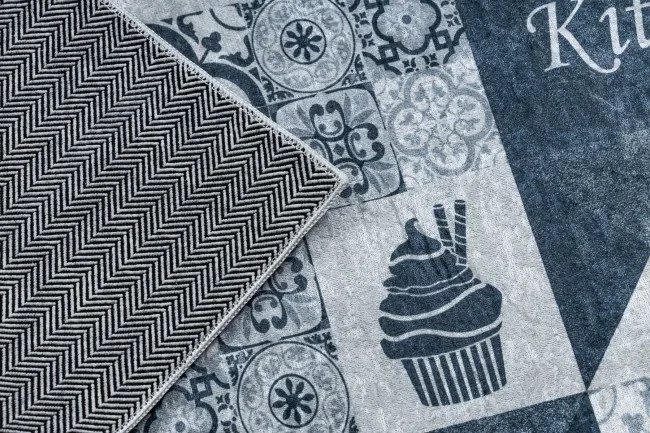 Protišmykový koberec / behúň ANDRE 44211 sivý / strieborný