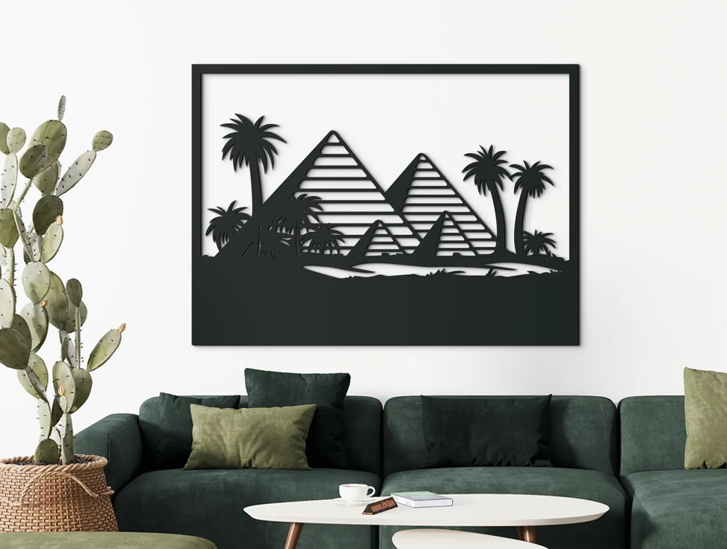 drevko Obraz Pyramídy v Gíze Rozmer obrazu: 47,5 x 65 cm, Farba dekorácie: Čierna