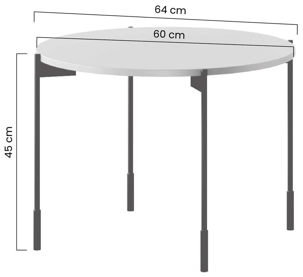 Okrúhly Konferenčný stolík Sonatia 60 cm - olivová