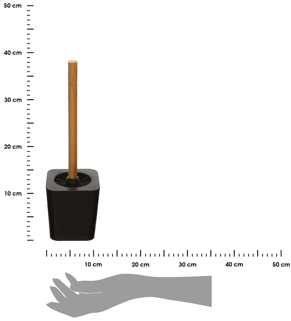 WC kefa Natureo B, čierna/s drevenými prvkami