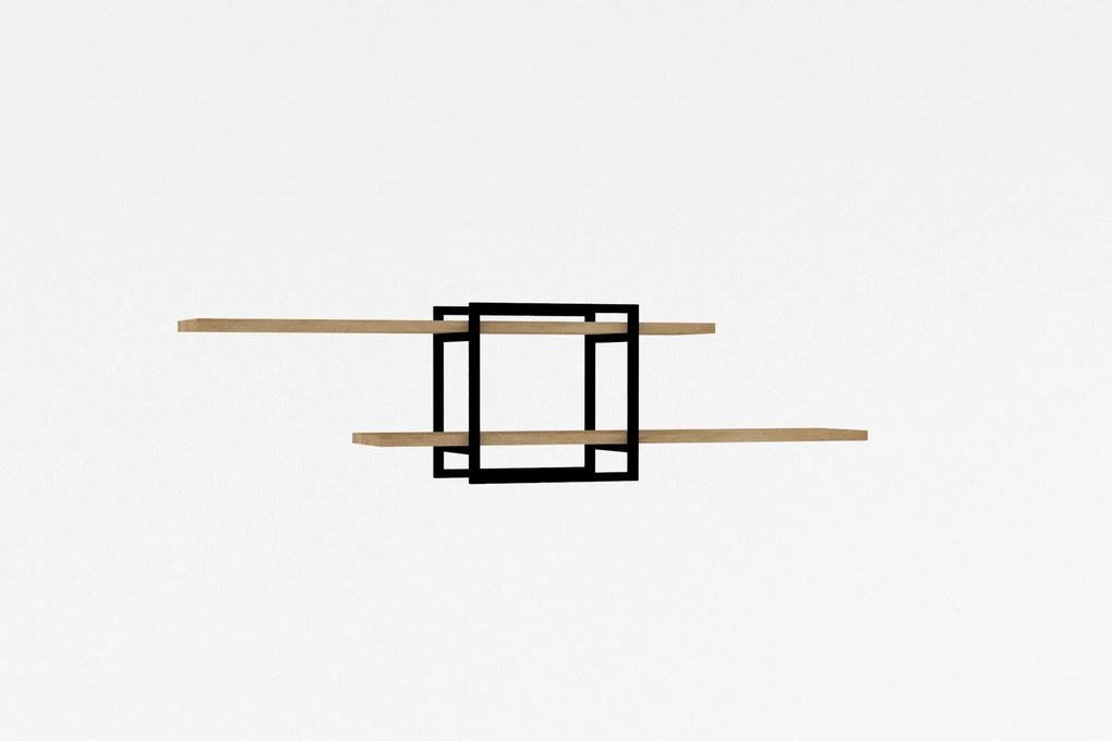 Nástenná polica MONE dub safírový/čierny