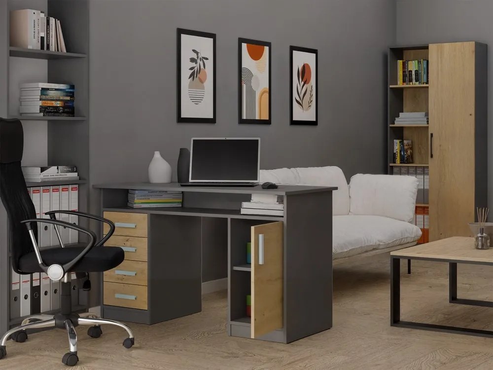 Písací stôl ADA 125 cm dub Artisan/antracitový