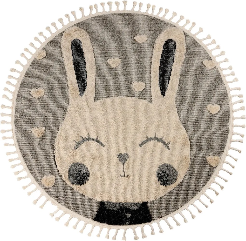 Obsession, Detský kusový koberec My Fano 395 Rahe kruh, 133x133 (priemer) kruh, šedá, detská izba