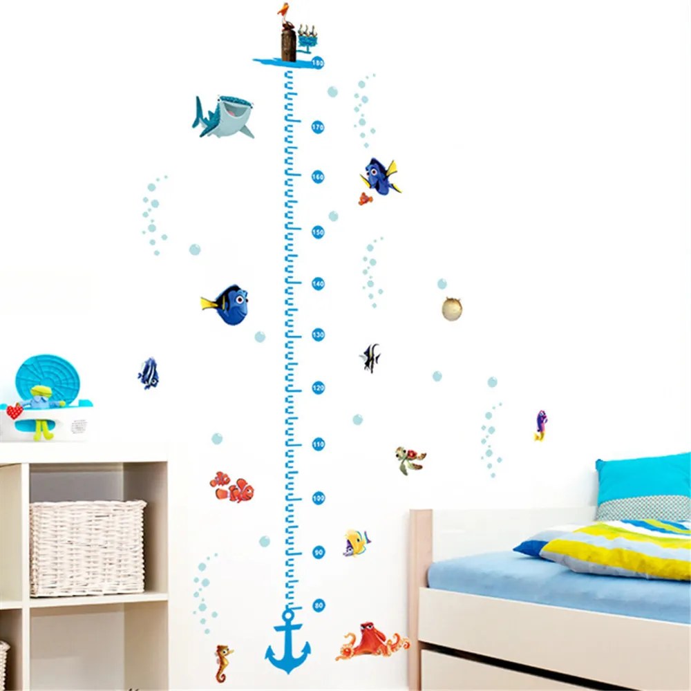 Samolepka na stenu "Detský meter - Hľadá sa Nemo" 125x68 cm