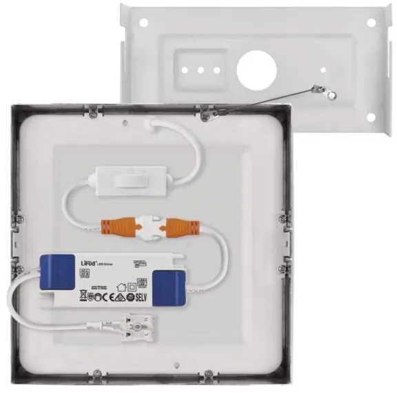 LED Stropné svietidlo LED/12,5W/230V 3000/3500/4000K 17x17 cm chróm