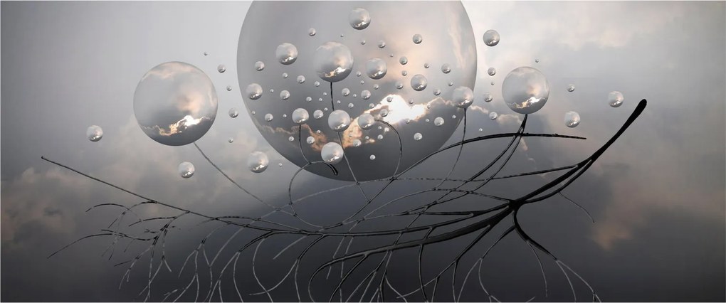 Obraz abstraktných gulí (120x50 cm)