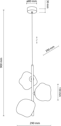 Brilagi - Závesný luster na lane VULCANO 3xG9/8W/230V bronzová/dymová béžová
