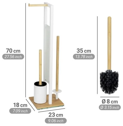 WENKO 26214100 - WC sada RIVALTA 18x70 cm hnedá/biela