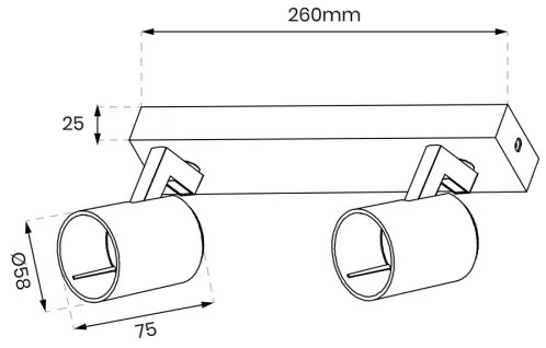 Bodové svietidlo VOLF 2xGU10/10W/230V zlatá/čierna