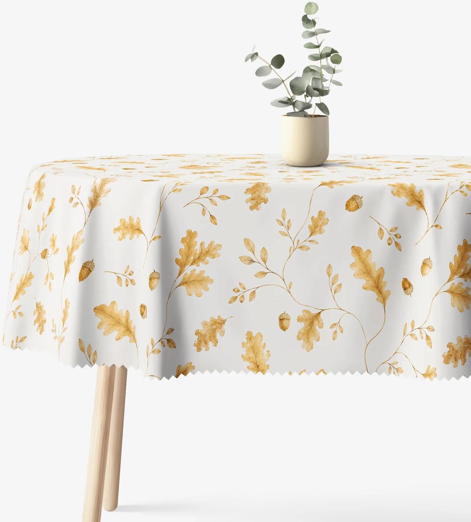 Goldea oválny teflónový obrus - dubové lístky 120 x 180 cm