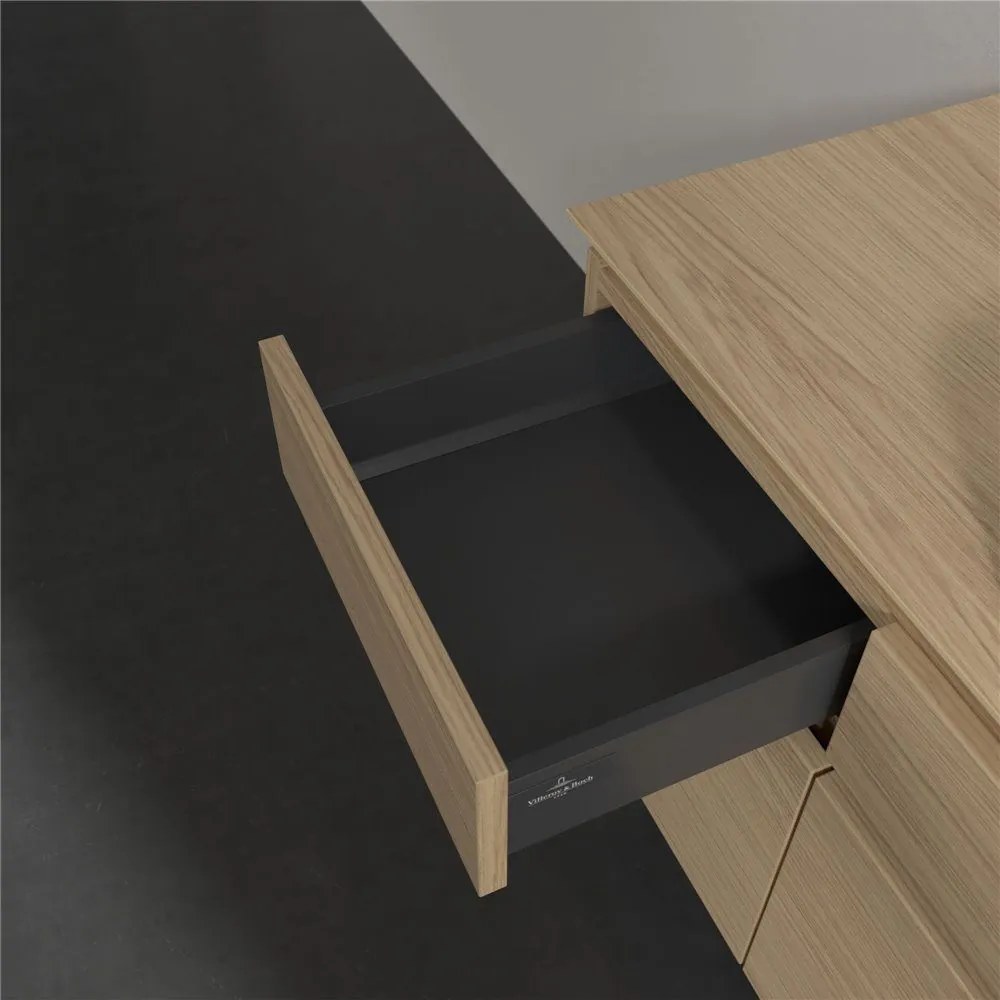 VILLEROY &amp; BOCH Legato závesná skrinka pod umývadlo na dosku (umývadlo v strede), 5 zásuviek, s LED osvetlením, 1400 x 500 x 550 mm, Nordic Oak, B760L0VJ