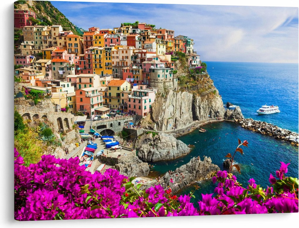 Obraz - Talianska dedinka Manarola (70x50 cm)