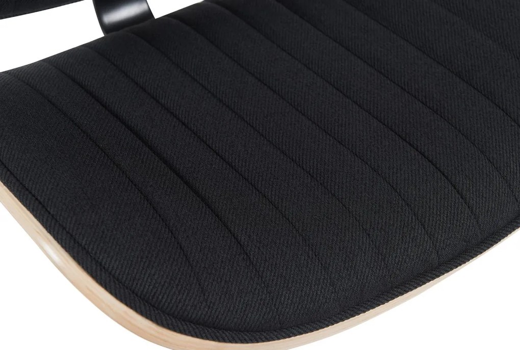 Barová stolička Clawson - látka, chróm rám - natura/čierna