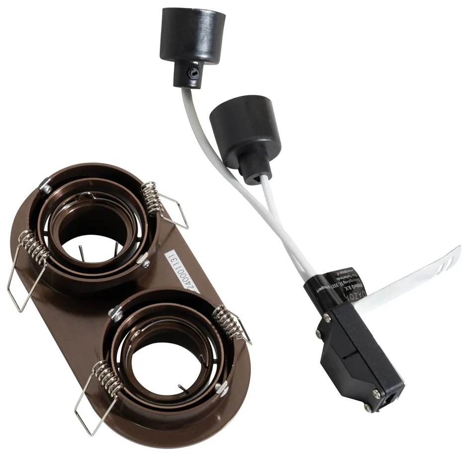 Sada 6 zapustených bodových svetiel tmavý bronz GU10 35 mm naklápacie 2-svetlá - Installa