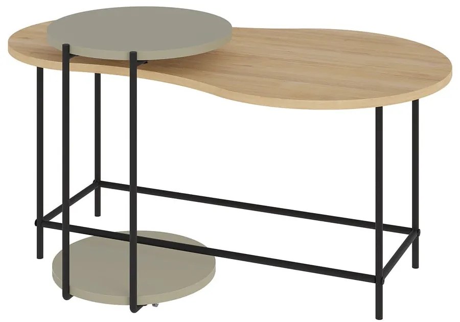 Konferenčné stolíky s doskou v dubovom dekore v súprave 2 ks 65x103 cm Rosie – Marckeric